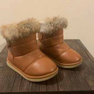 Girls Fur Trim Winter Snow Boots